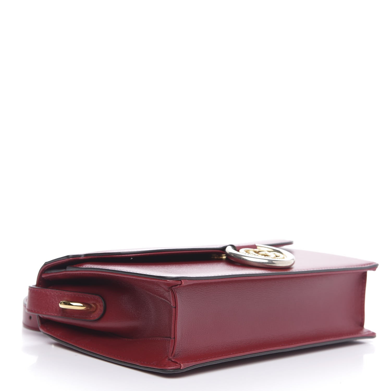 Gucci Textured Calfskin Small Torchon GG Ring Shoulder Bag New Cherry Red 4 of 10