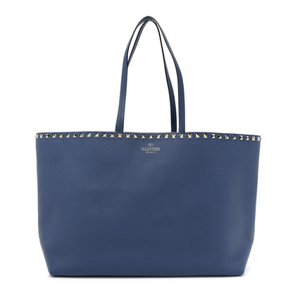 Valentino Garavani Grained Calfskin Rockstud Shoulder Tote Baltique 1 of 8
