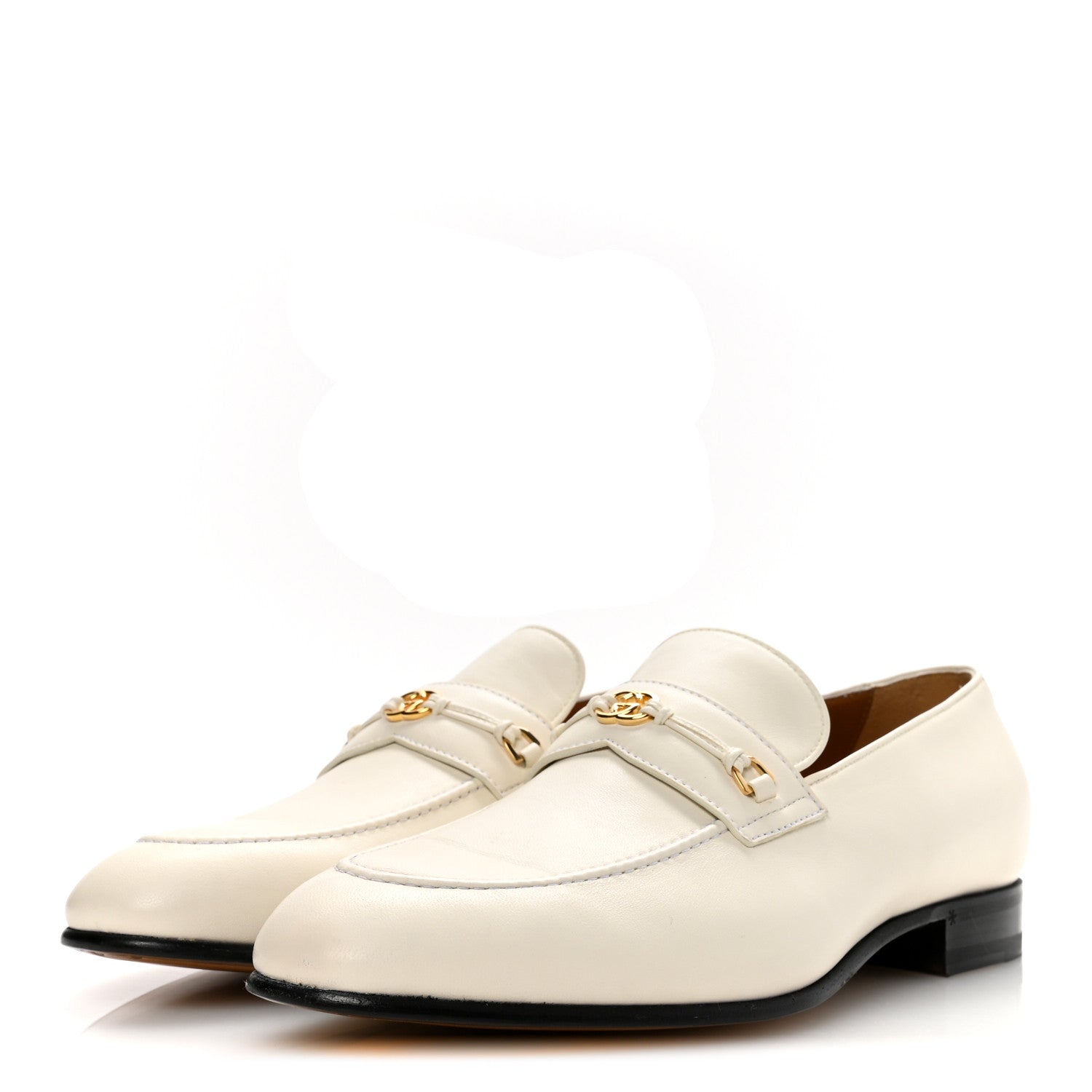 Gucci Lambskin Mens Interlocking G Loafers 8.5 Off White 4 of 10