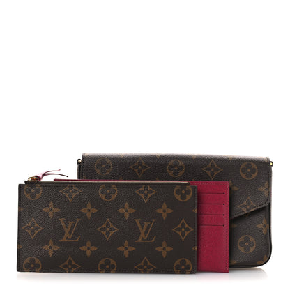 Louis Vuitton Monogram Pochette Felicie Chain Wallet Fuchsia 3 of 11
