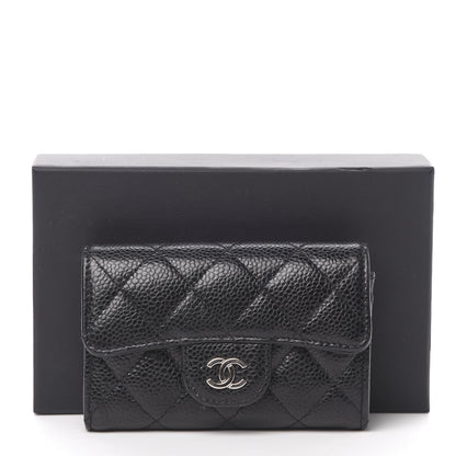 Chanel Caviar Quilted Flap Card Holder Wallet Black 9 of 9