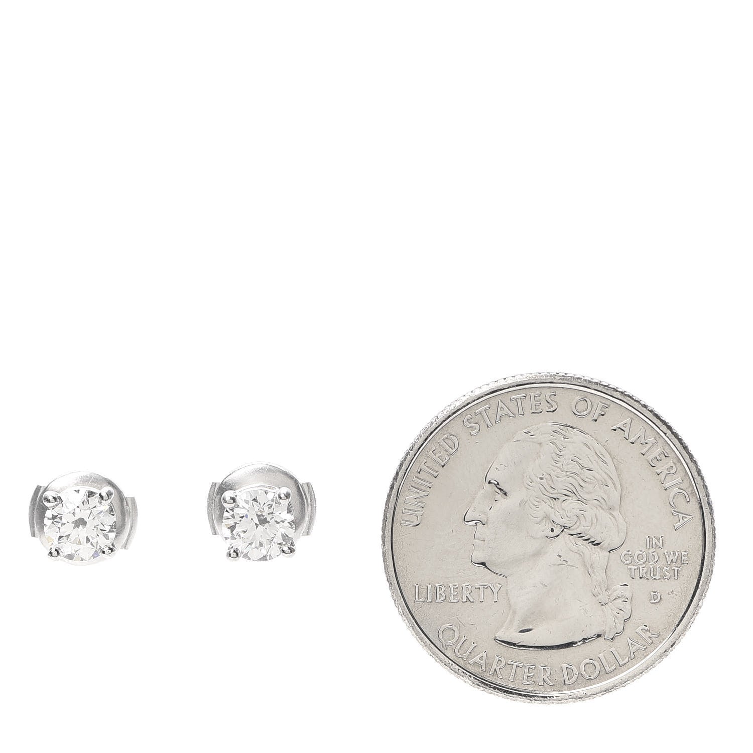 Tiffany Platinum Diamond 1.10ctw Round Solitaire Earrings 2 of 6