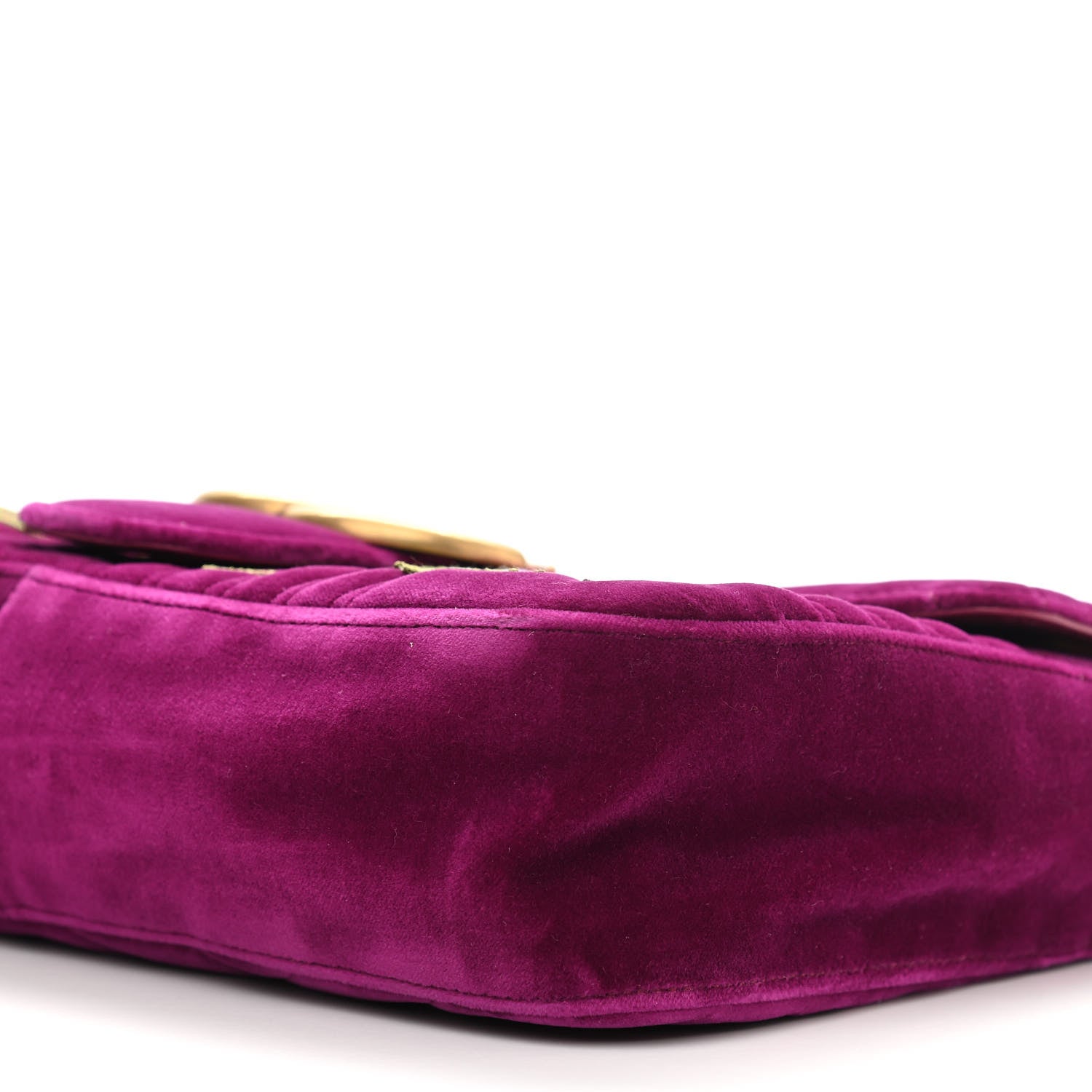 Gucci Velvet Matelasse Loved Embroidered Medium GG Marmont Shoulder Bag Fuchsia Violet Cyclamen 10 of 12