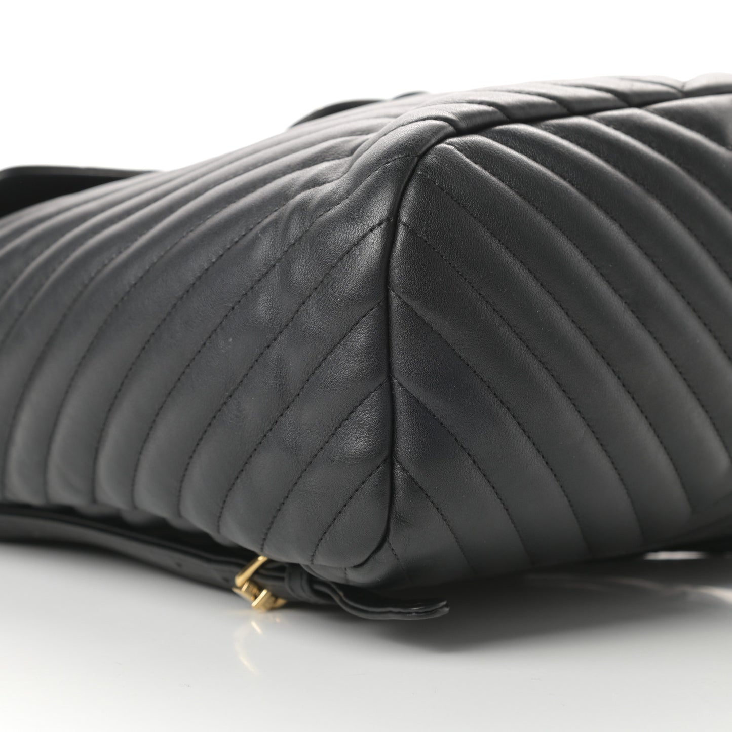 Calfskin Chevron Quilted Large Urban Spirit Backpack Black