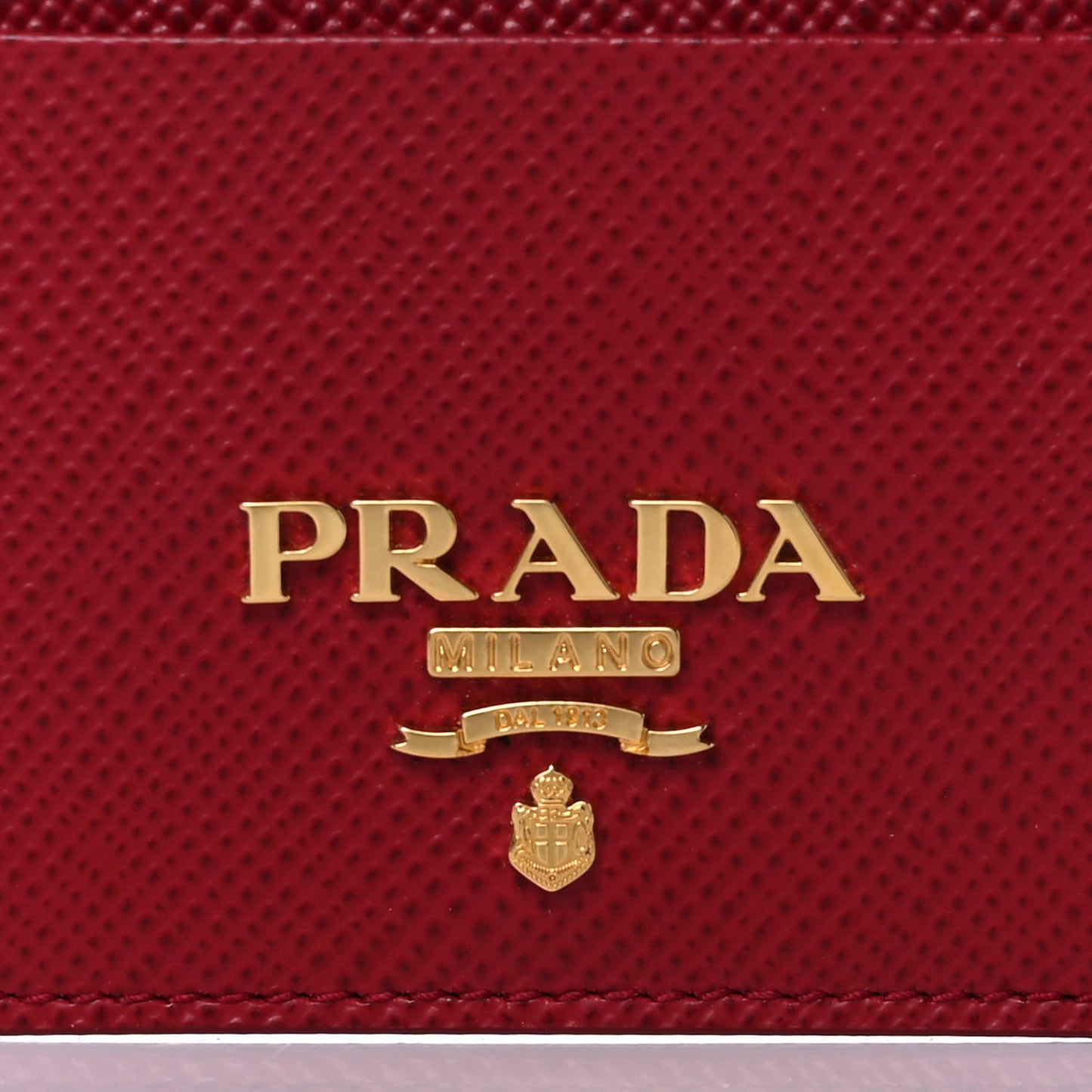 Saffiano Metal Card Case Fuoco