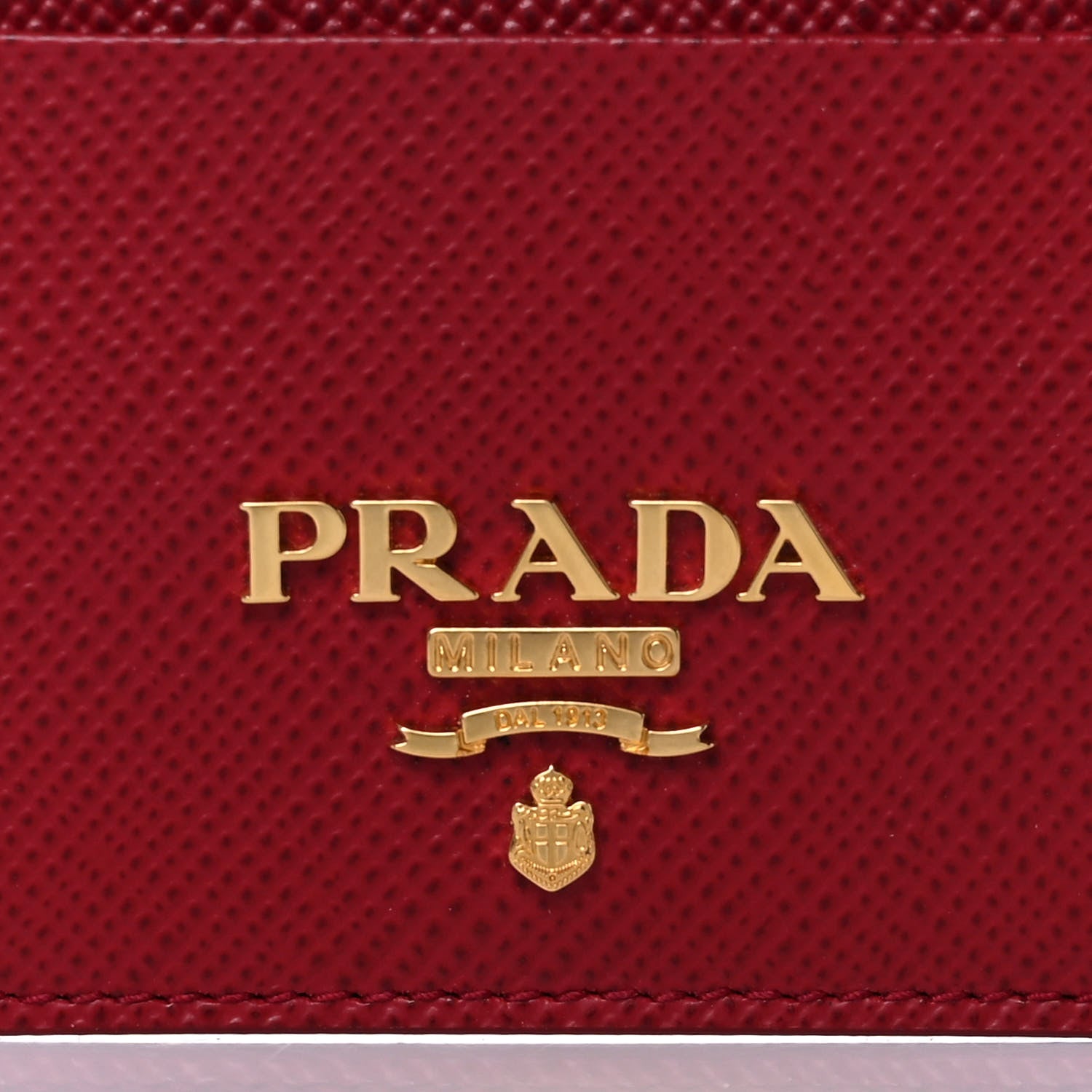 Prada Saffiano Metal Card Case Fuoco 7 of 7
