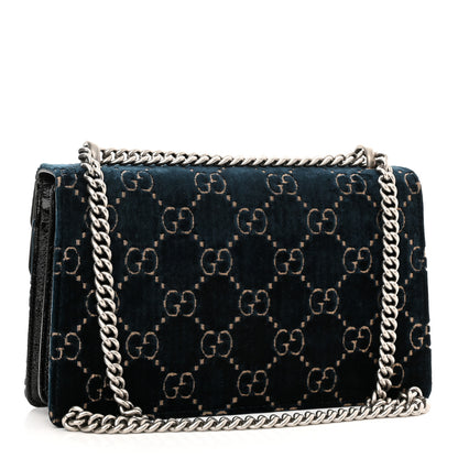 Gucci Velvet Skipper GG Monogram Small Dionysus Shoulder Bag Blue Beige Black 3 of 11
