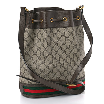 Gucci GG Supreme Monogram Web Ophidia Bucket Bag Brown 3 of 9