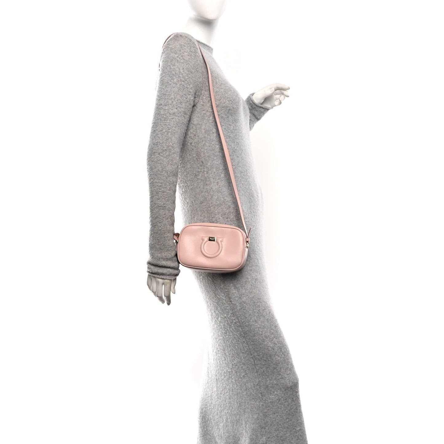 Calfskin City Goncho Crossbody Camera Bag BonBon