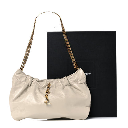 Saint Laurent Calfskin Pac Pac Ruched Hobo Winter White 11 of 11