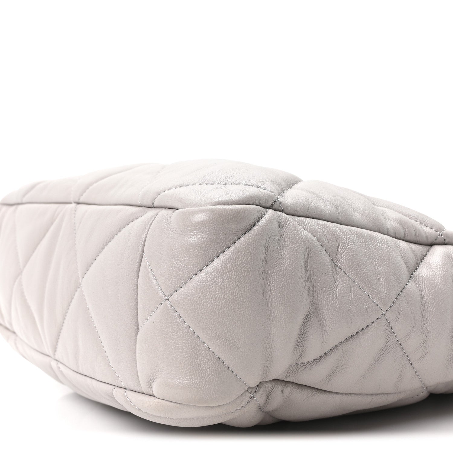 Chanel Lambskin Quilted Chanel 19 Shopping Bag Grey 10 of 10