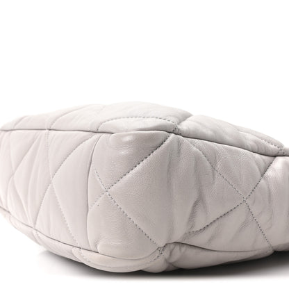 Chanel Lambskin Quilted Chanel 19 Shopping Bag Grey 10 of 10