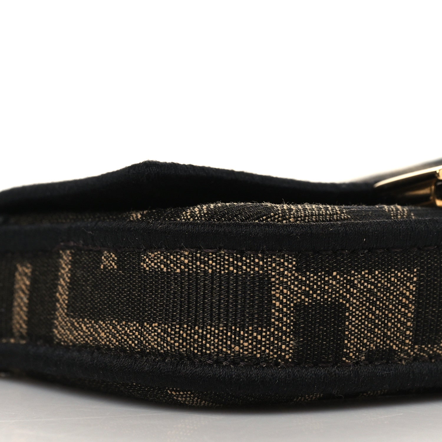 Fendi Fabric Jacquard FF 1974 Nano Baguette Charm Tobacco Moro Black 9 of 10