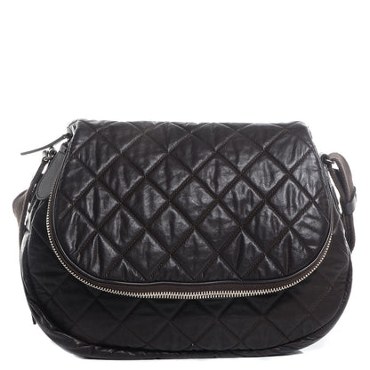 Chanel Coated Canvas Quilted Expandable Messenger Brown 1 of 7