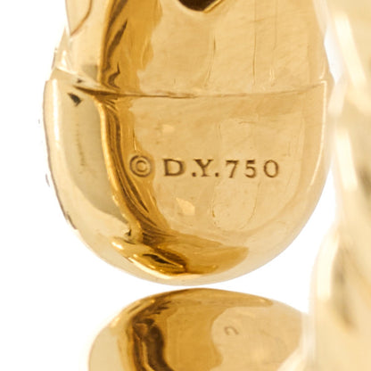 David Yurman 18K Yellow Gold Diamond Sculpted Open Cable Ring 60 9 4 of 5