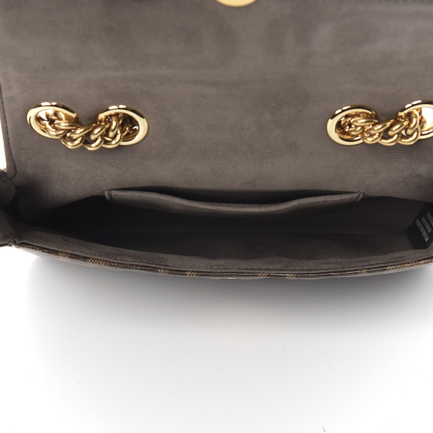 Glazed Fabric Vitello Century FF 1974 Stamp Patch Mini Double F Crossbody Bag Mogano Panna Caramello