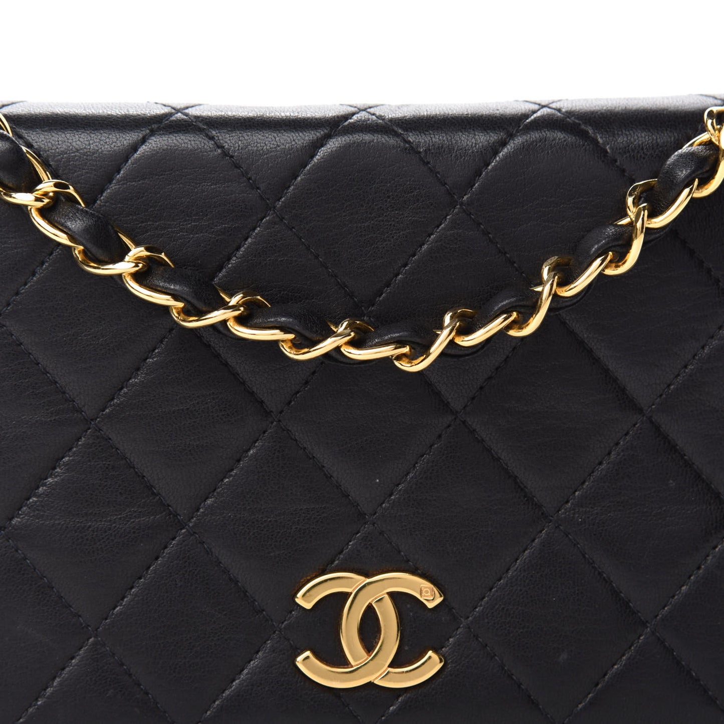 Lambskin Quilted Mini Flap Black