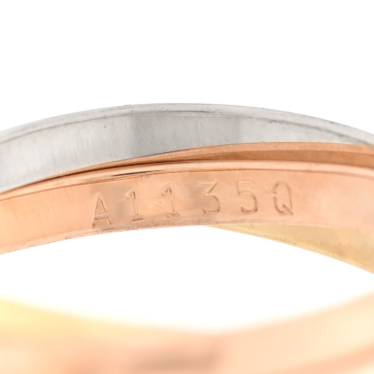 Cartier 18K Pink Yellow White Gold Small Trinity Ring 49 5 5 of 5
