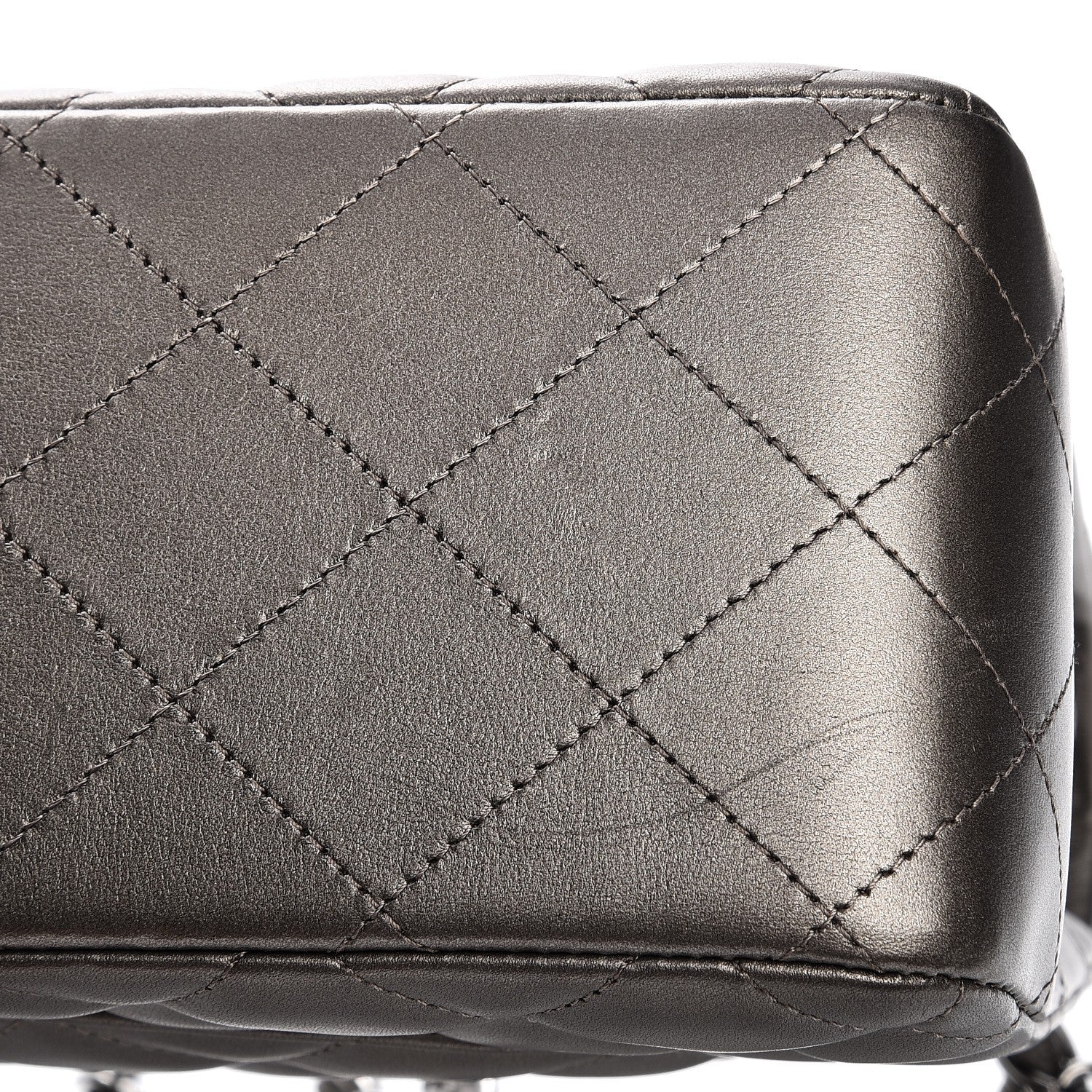 Chanel Metallic Lambskin Quilted Jumbo Double Flap Bronze 9 of 9