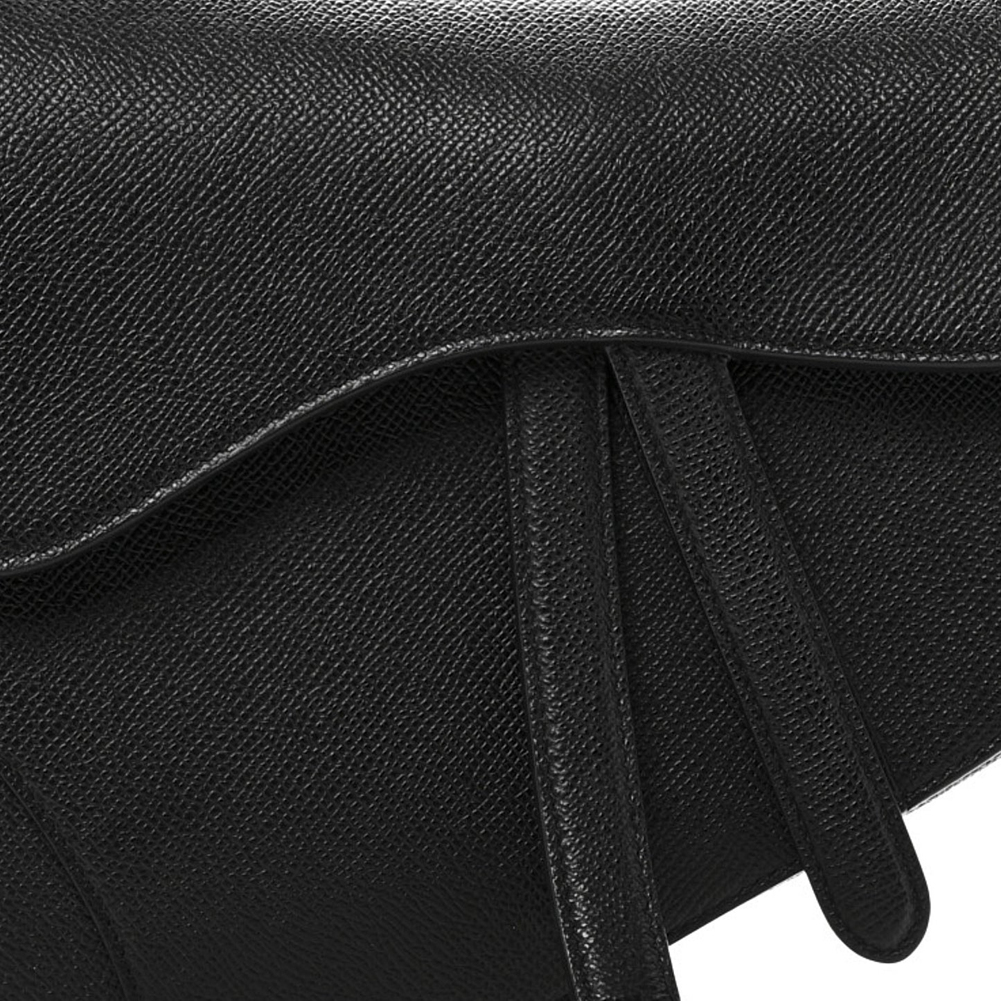 Grained Calfskin Saddle Bag Black