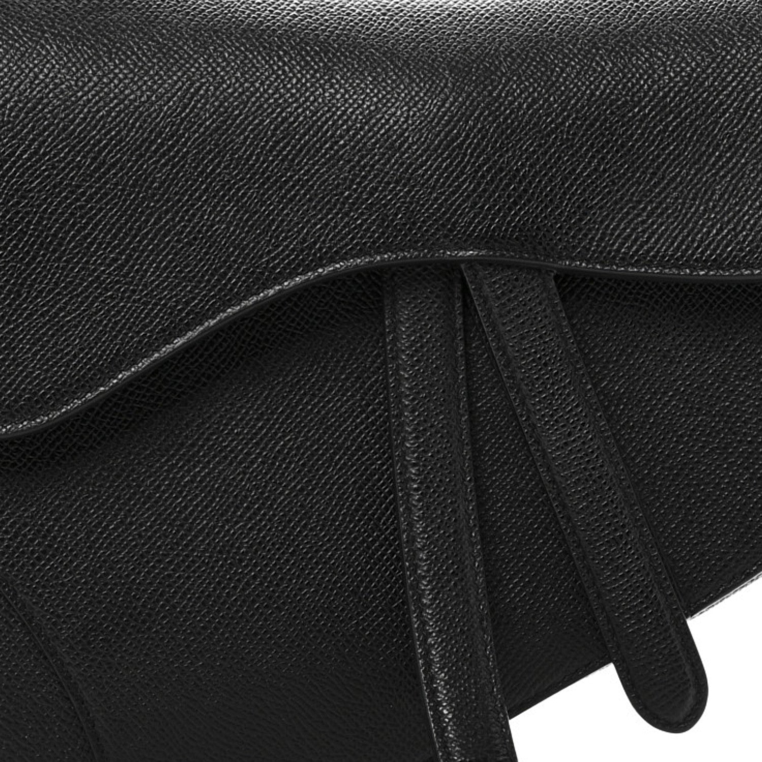 Christian Dior Grained Calfskin Saddle Bag Black 8 of 10