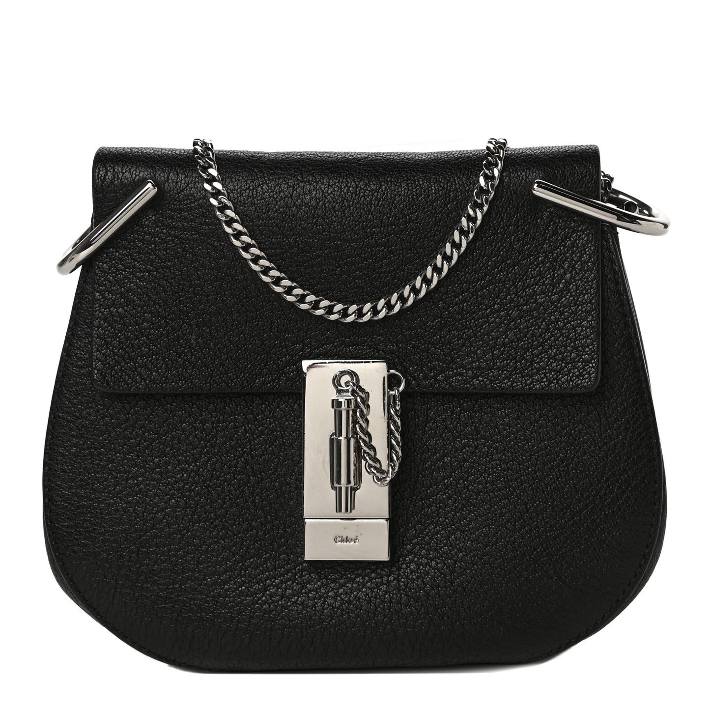 Grained Lambskin Mini Drew Shoulder Bag Black