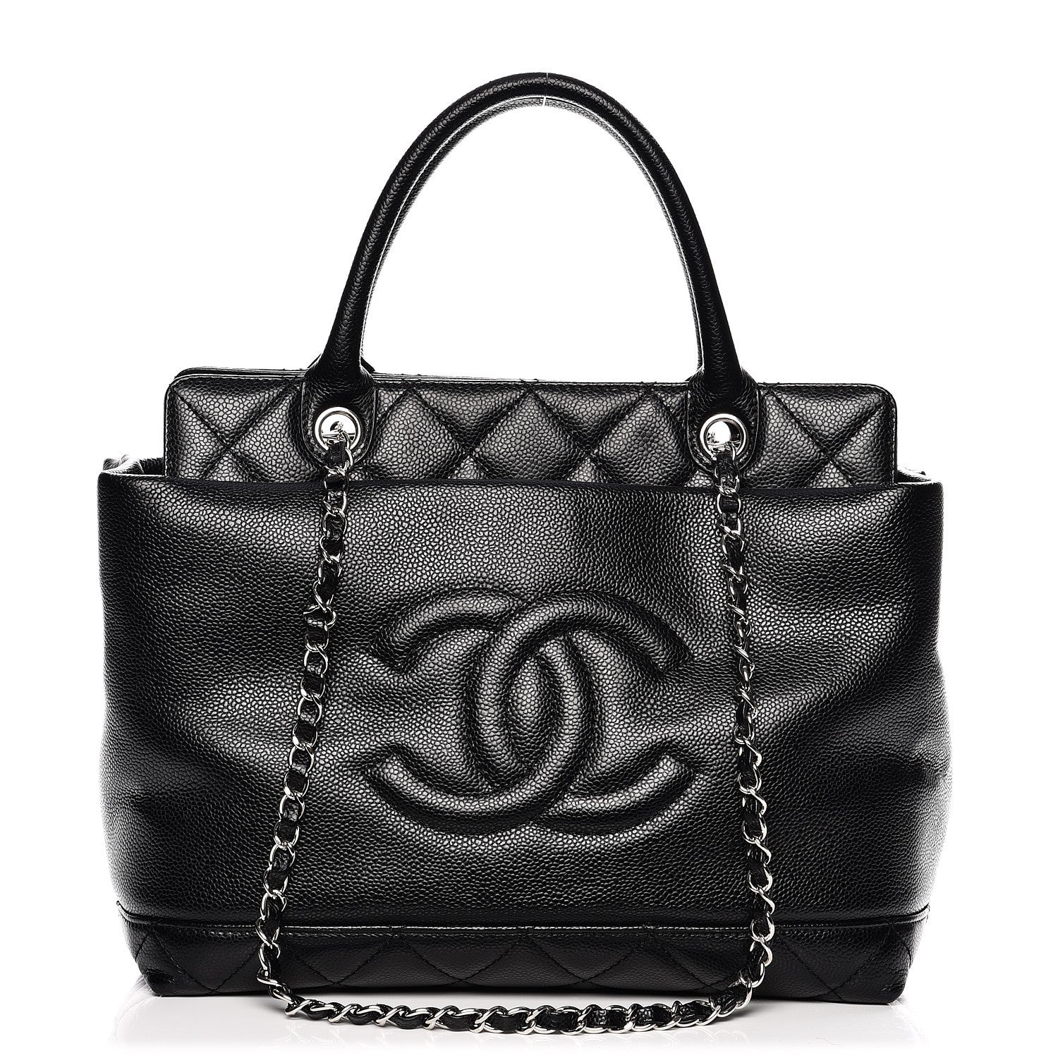 Chanel Soft Caviar CC Medium Top Handle Tote Black 1 of 14