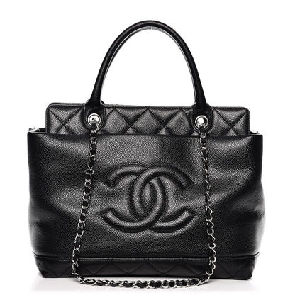 Chanel Soft Caviar CC Medium Top Handle Tote Black 1 of 14