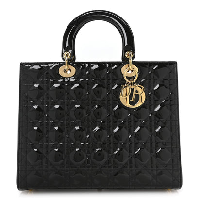 Christian Dior Patent Cannage Large Lady Dior Black 1 of 10