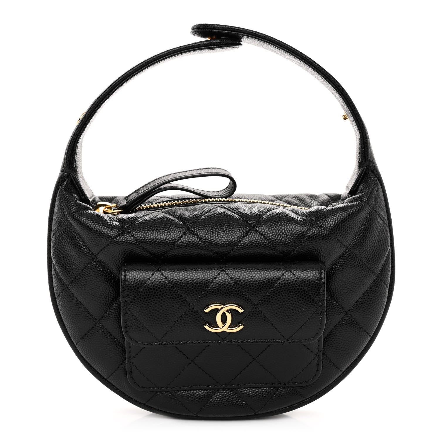 Chanel Caviar Quilted Polly Pocket Pouch Hobo Black 1 of 9