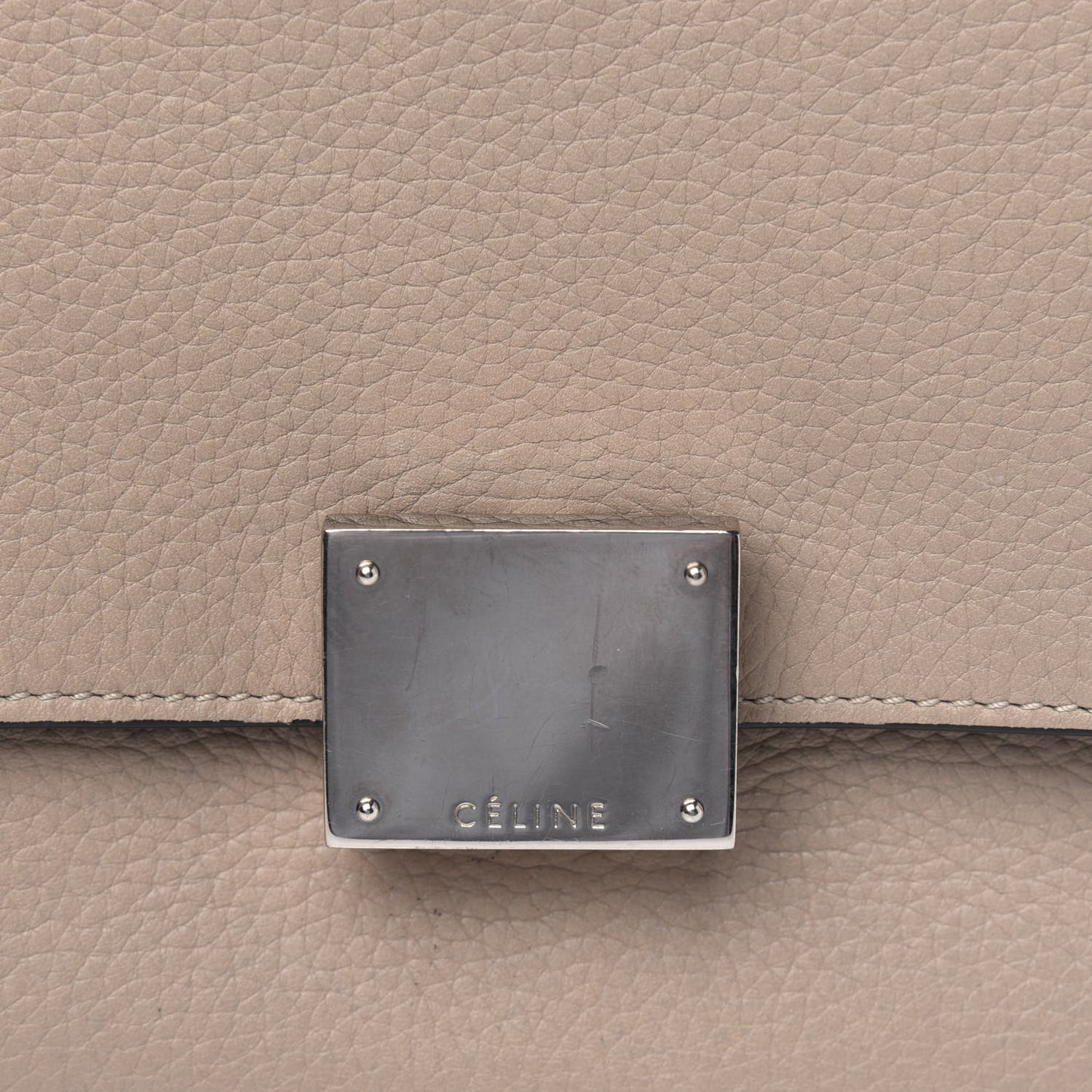 Drummed Calfskin Suede Small Trapeze Dune
