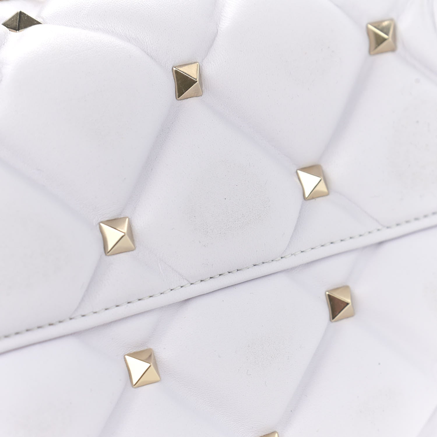 Valentino Garavani Lambskin VLTN Print Candystud Top Handle Bag Optic White Black 12 of 14