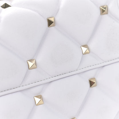 Valentino Garavani Lambskin VLTN Print Candystud Top Handle Bag Optic White Black 12 of 14