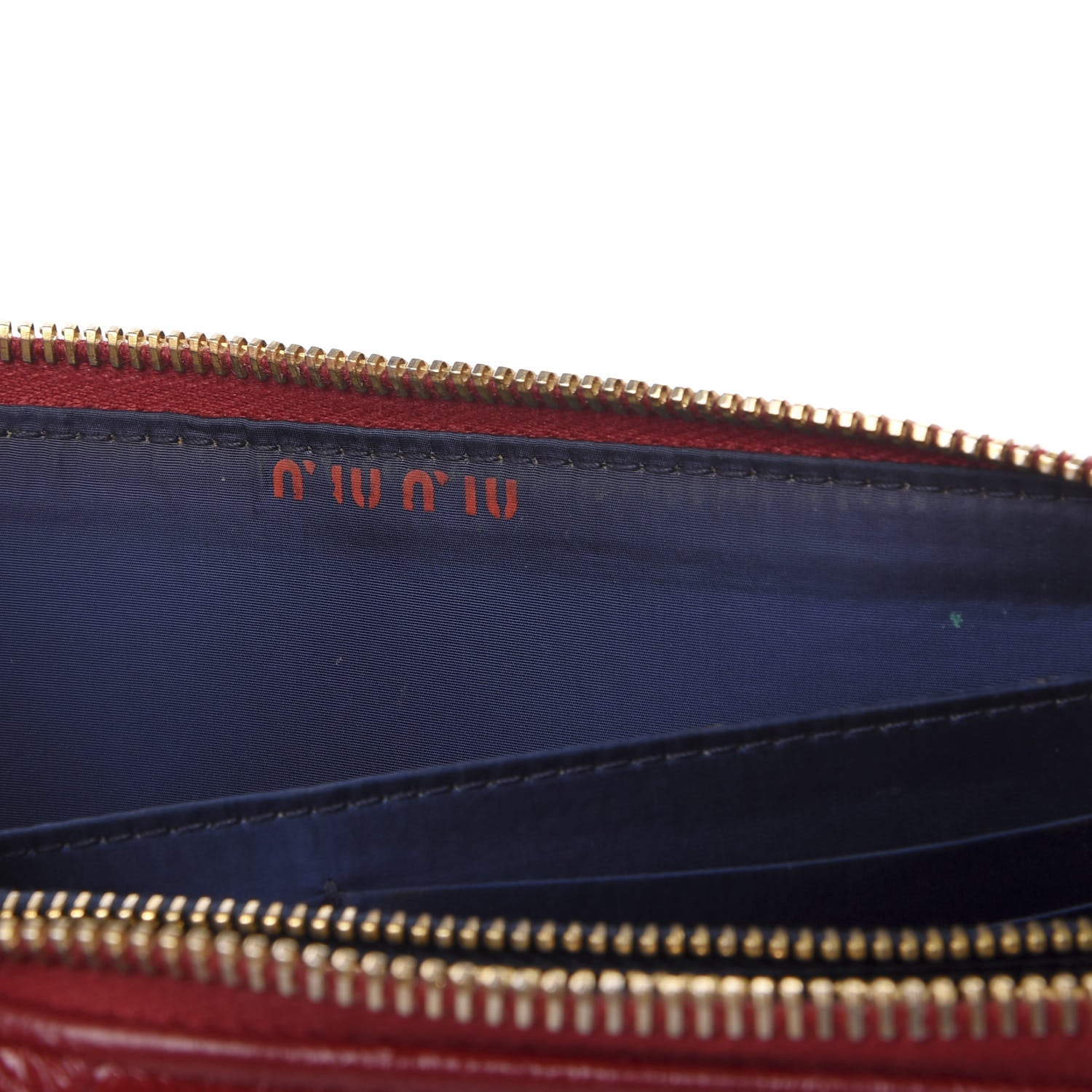 Miu Miu Patent Quilted Zip Around Wallet Burgundy 5 of 7