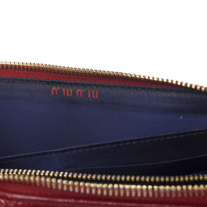 Miu Miu Patent Quilted Zip Around Wallet Burgundy 5 of 7