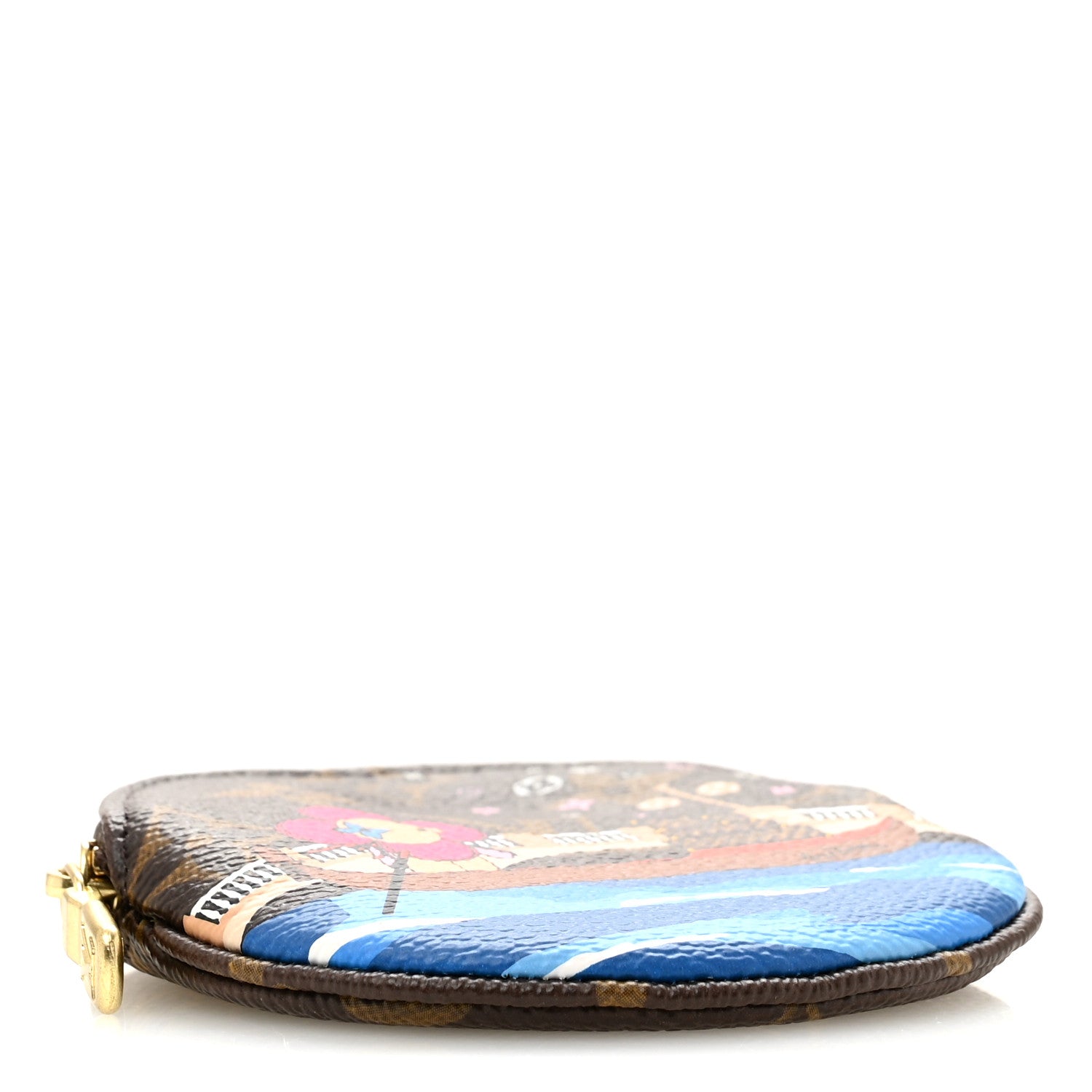 Louis Vuitton Monogram 2019 Christmas Animation Round Coin Purse Blue 4 of 8
