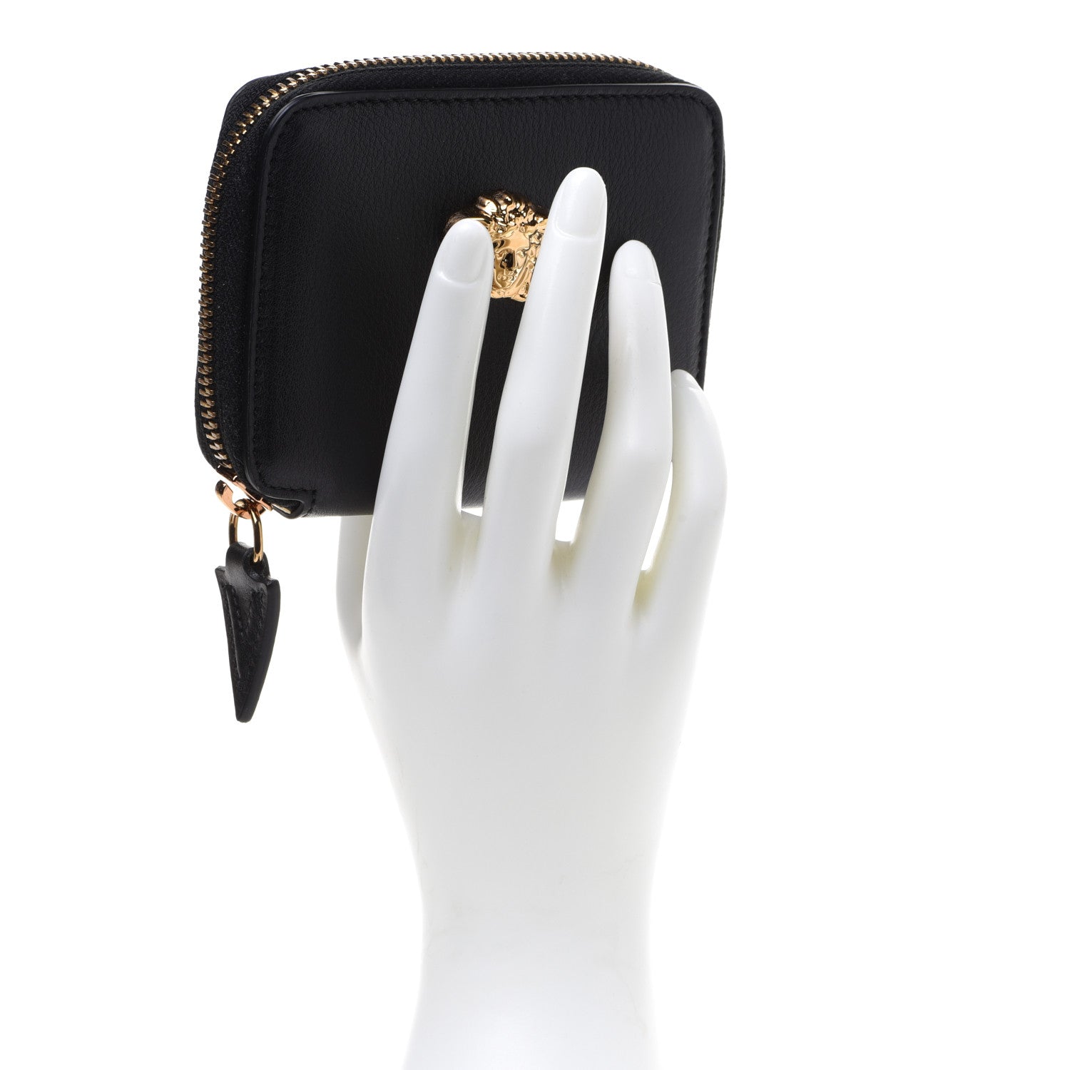 Versace Calfskin Medusa Compact Zip Around Wallet Black 2 of 8