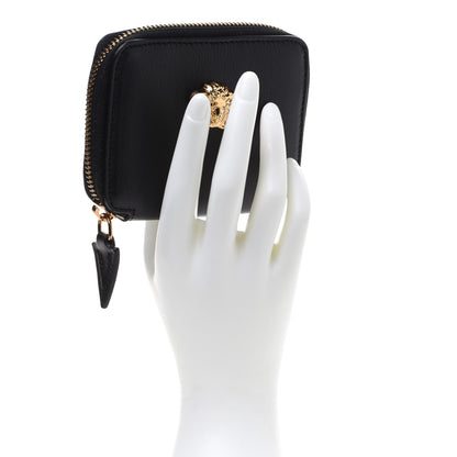 Versace Calfskin Medusa Compact Zip Around Wallet Black 2 of 8