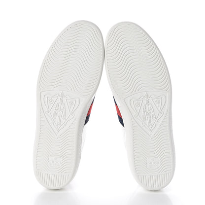 Gucci Metallic Nappa Silk Ayers Mens Ace Web Sneakers 11 Silver 7 of 8