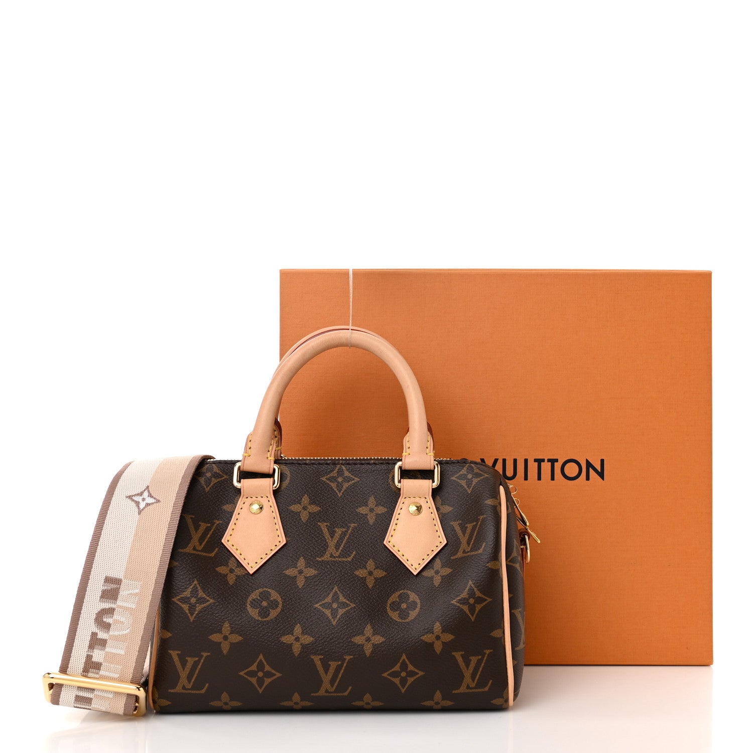Louis Vuitton Monogram Speedy Bandouliere 20 Beige 10 of 10