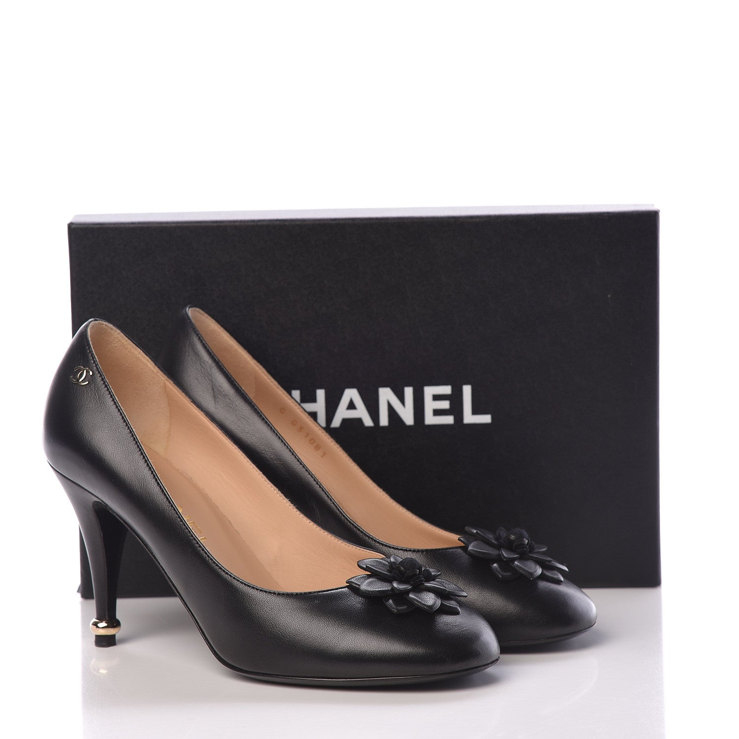 Chanel Lambskin Camellia Pumps 38.5 Black 14 of 14