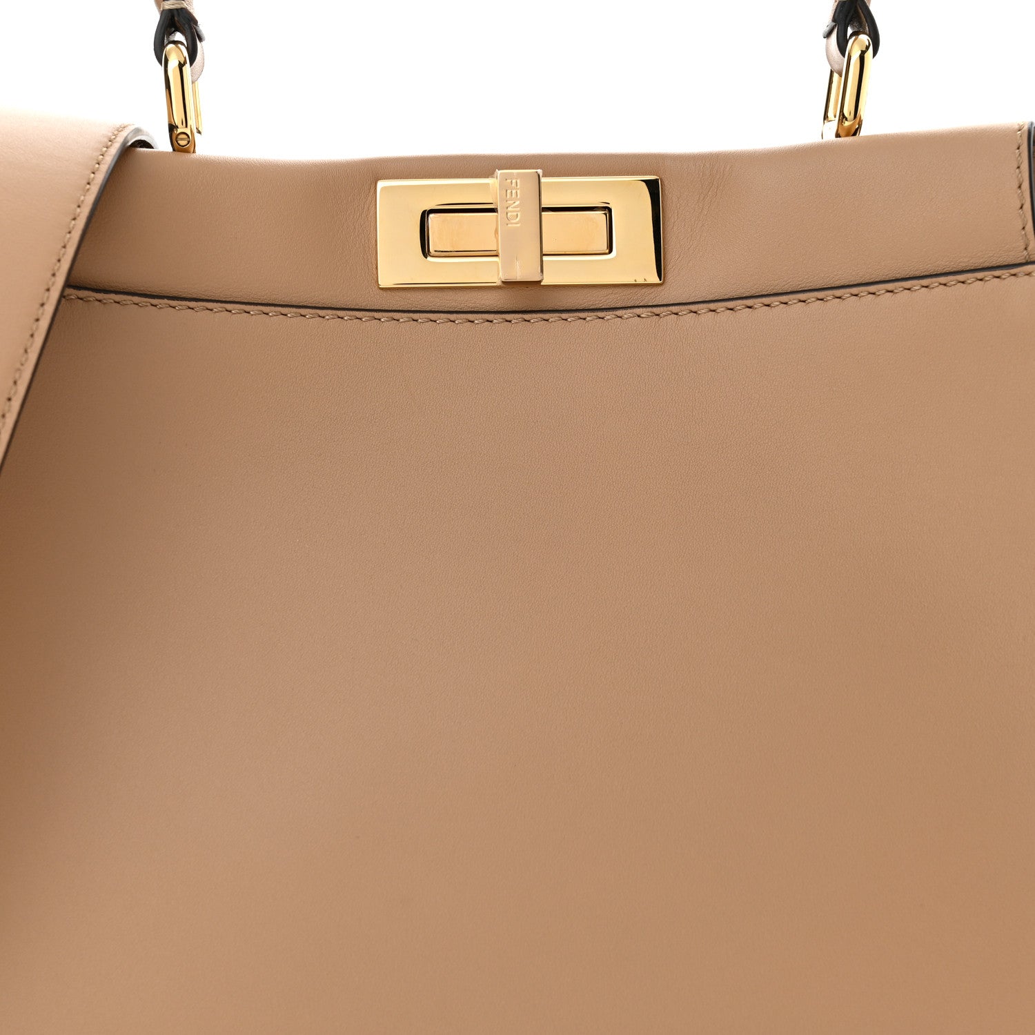 Fendi Vitello Seta Nabuk Pequin Medium Peekaboo Iconic Satchel Cuoio Tobacco Moro 7 of 9