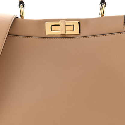 Fendi Vitello Seta Nabuk Pequin Medium Peekaboo Iconic Satchel Cuoio Tobacco Moro 7 of 9