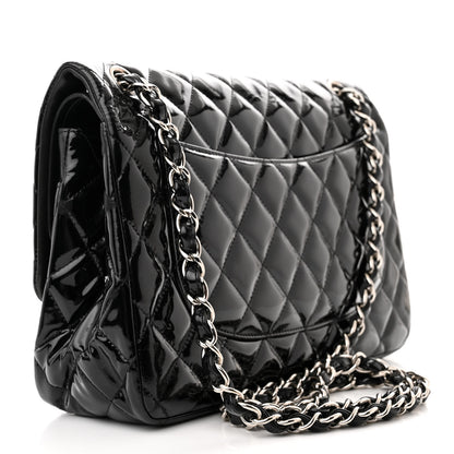 Chanel Patent Quilted Jumbo Double Flap Black 3 of 12