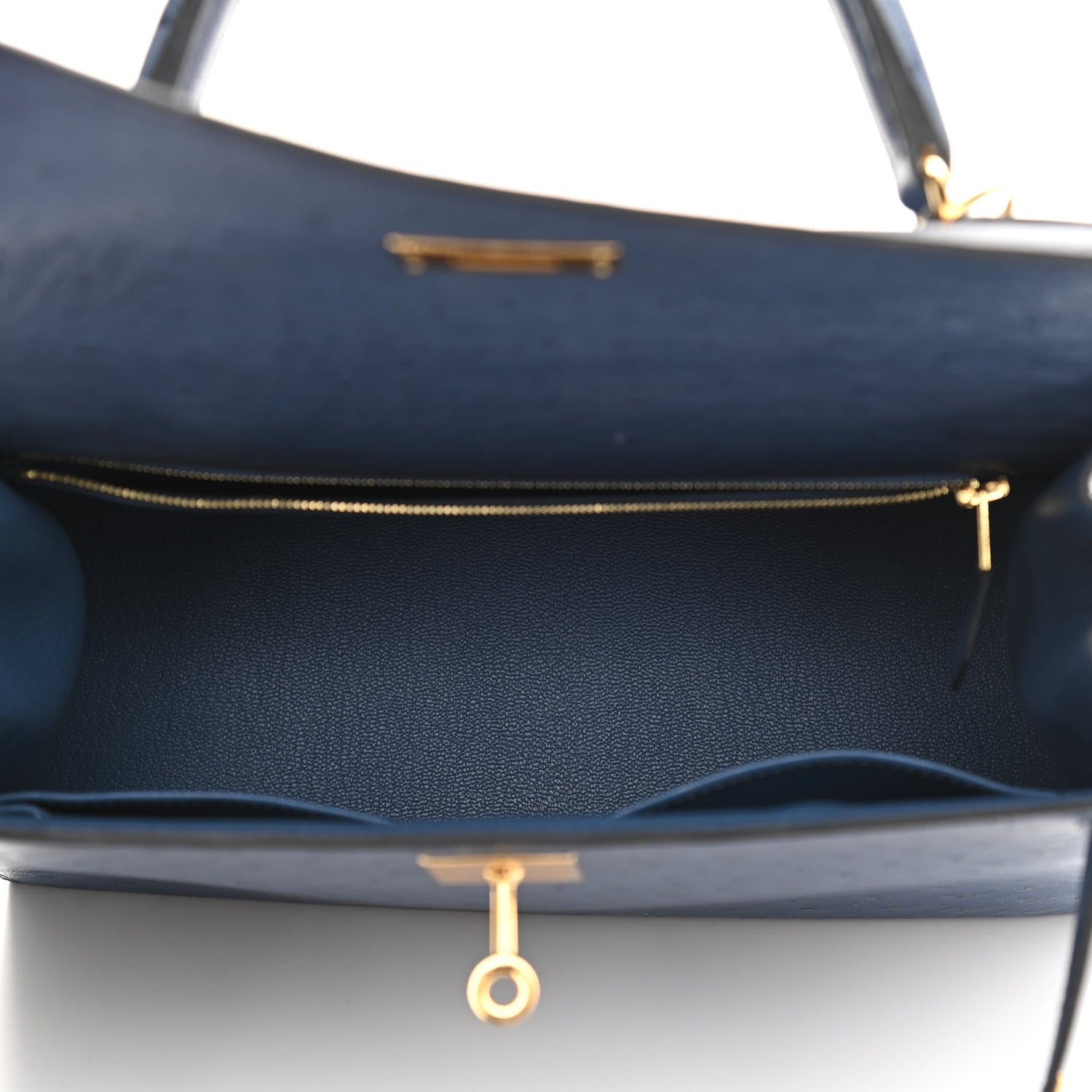 Hermes Ostrich Kelly Sellier 28 Bleu Roi 4 of 15