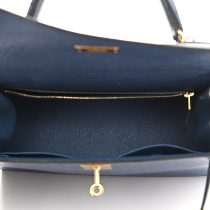 Hermes Ostrich Kelly Sellier 28 Bleu Roi 4 of 15
