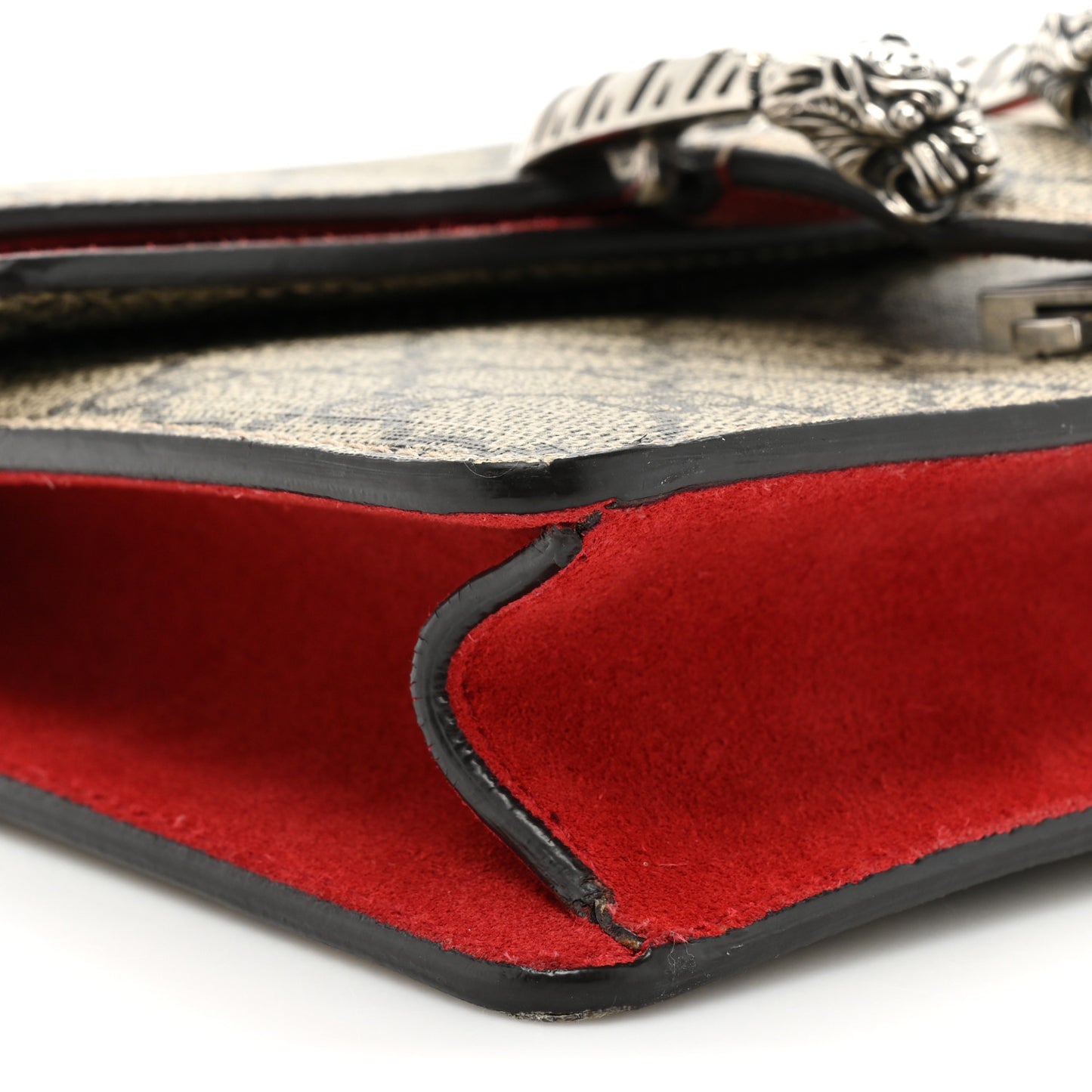GG Supreme Monogram Mini Dionysus Shoulder Bag Hibiscus Red