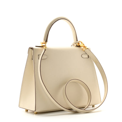 Hermes Epsom Kelly Sellier 25 Craie 3 of 12