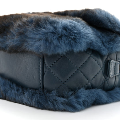 Chanel Rabbit Fur Medium Single Flap Navy Blue 10 of 12