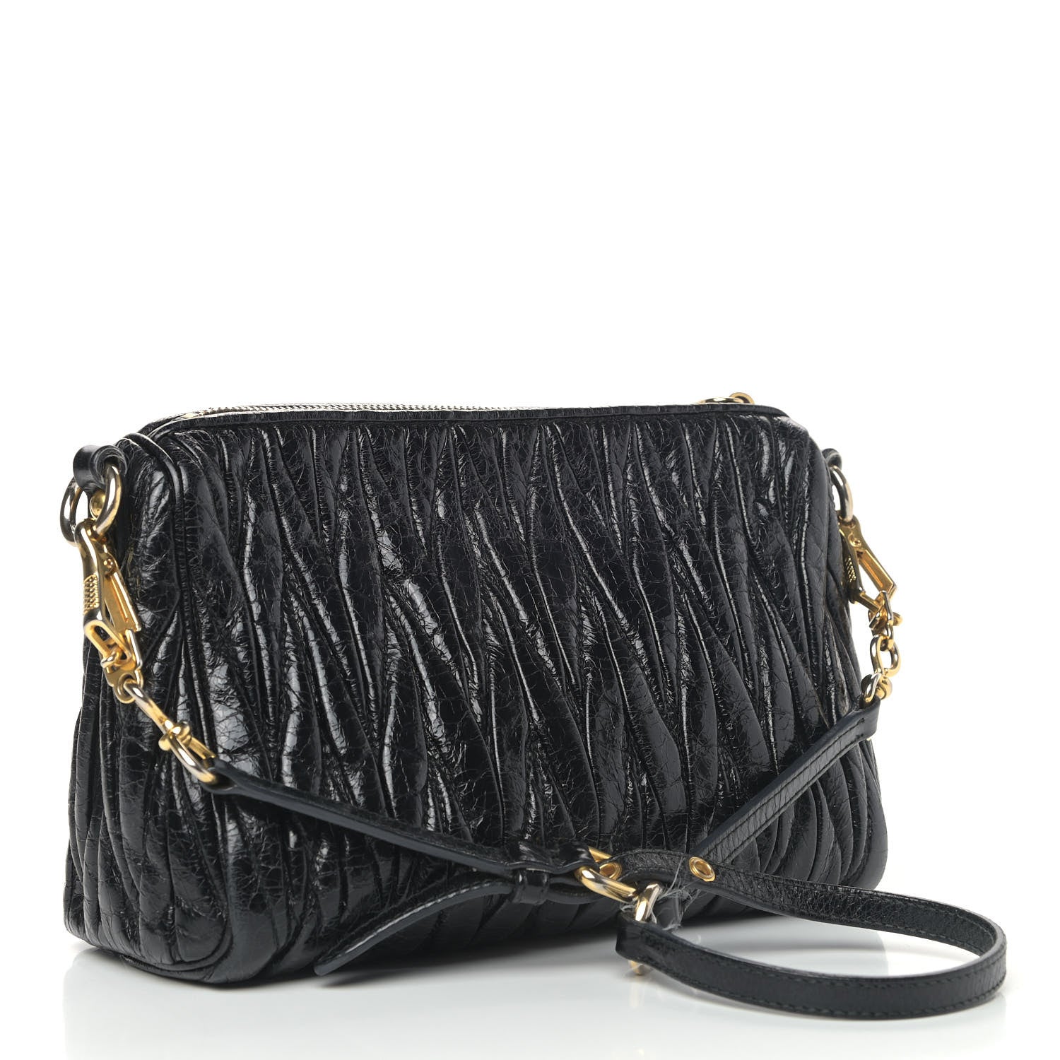 Miu Miu Nappa Matelasse Crossbody Clutch Black 2 of 4